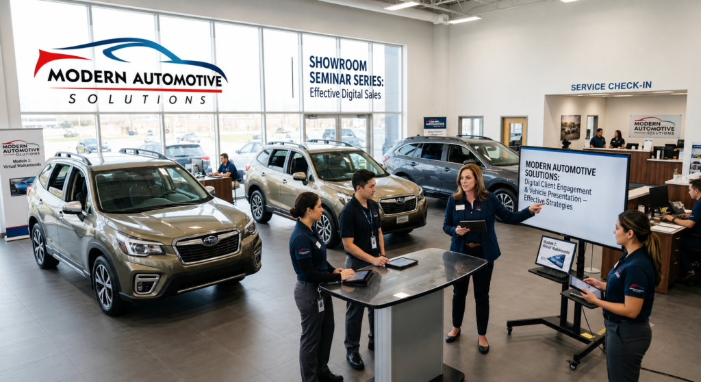 Car Dealership Training in a showroom